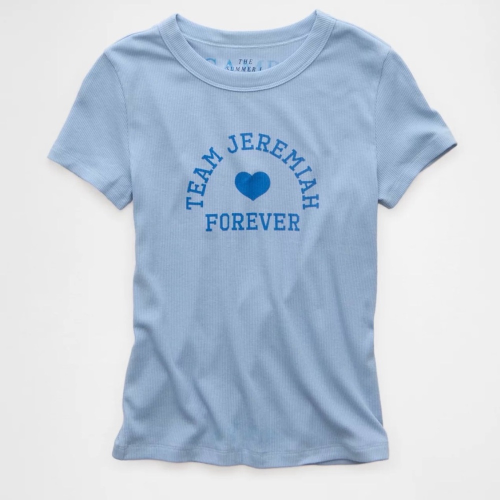 American Eagle Outfitters Light Blue Graphic Tee